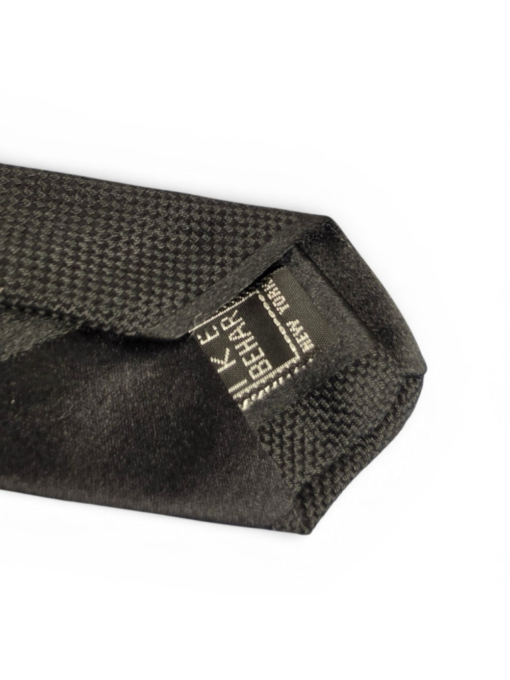 IKE Behar New York Black Striped Silk Tie Textured Designer Necktie - Picture 6 of 8